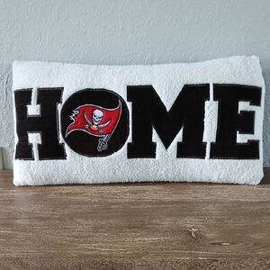Tampa Bay Buccaneers Bucs Home NFL Team Black And White Decorative Accent Pillow